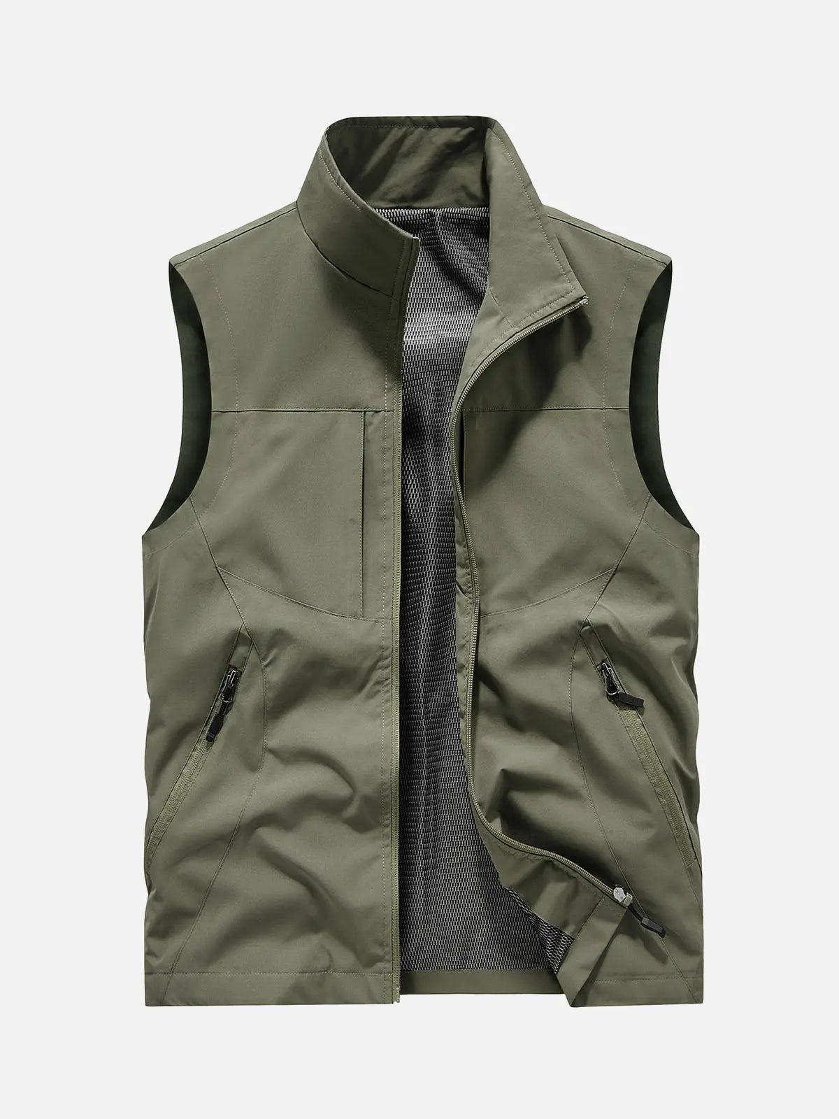 Men's Outdoor Utility Vest with Slanted Side Pockets - Versatile Lightweight Fishing & Hiking Gear