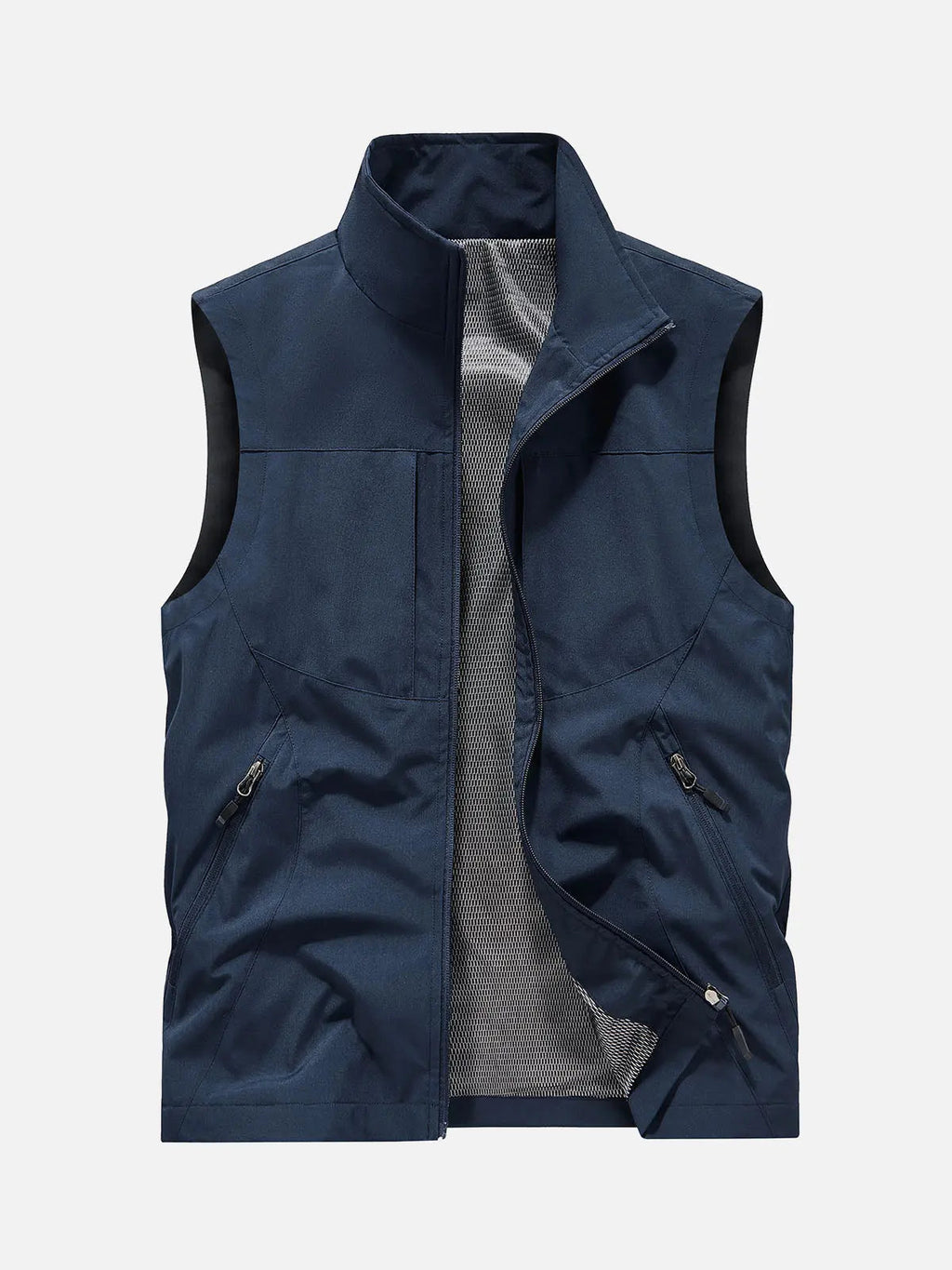 Men's Outdoor Utility Vest with Slanted Side Pockets - Versatile Lightweight Fishing & Hiking Gear