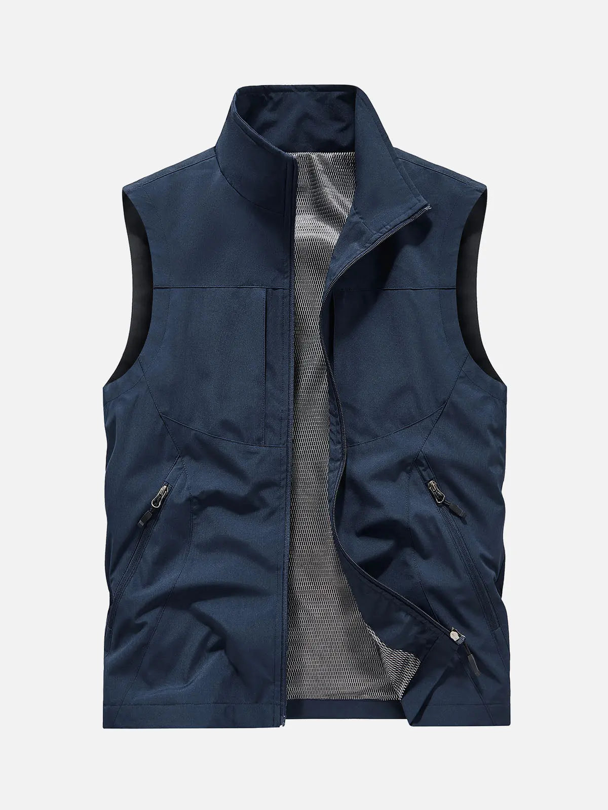 Men's Outdoor Utility Vest with Slanted Side Pockets - Versatile Lightweight Fishing & Hiking Gear