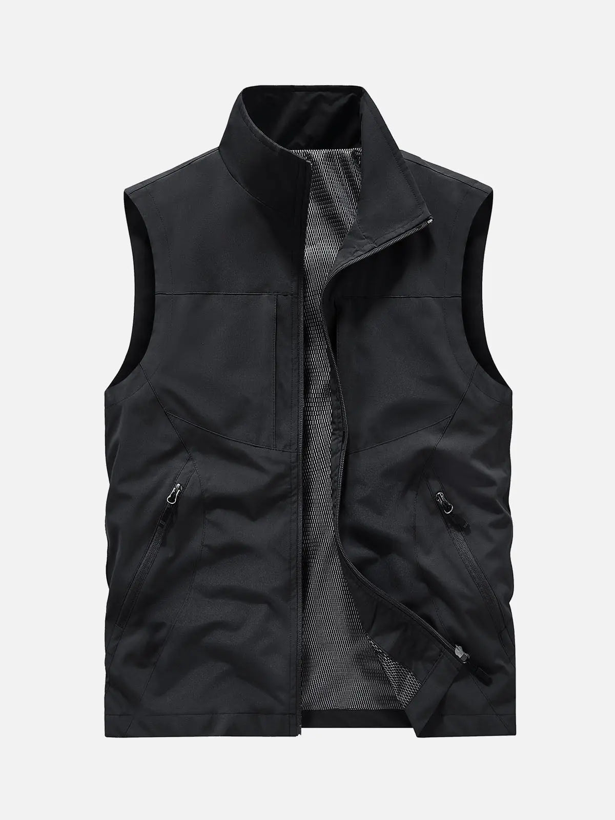 Men's Outdoor Utility Vest with Slanted Side Pockets - Versatile Lightweight Fishing & Hiking Gear