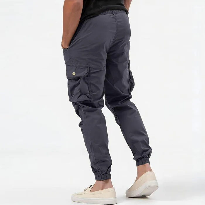 Men's Cargo Trousers with Side Pockets & Elastic Cuffs - Comfortable & Versatile Outdoor Pants