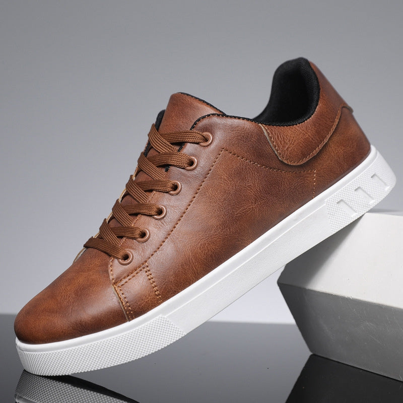 Men's Lace-Up Low-Top Sneakers with Stylish White Sole - Comfortable & Versatile Footwear