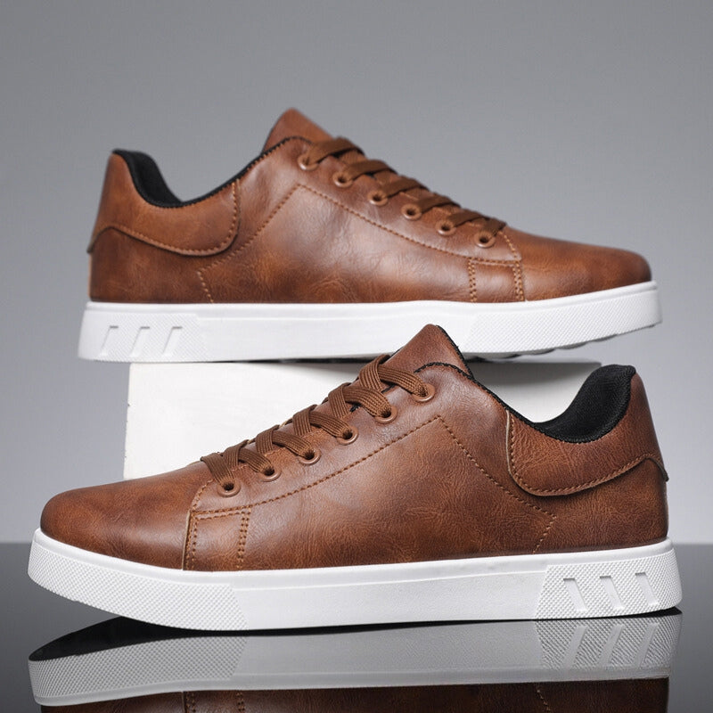 Men's Lace-Up Low-Top Sneakers with Stylish White Sole - Comfortable & Versatile Footwear