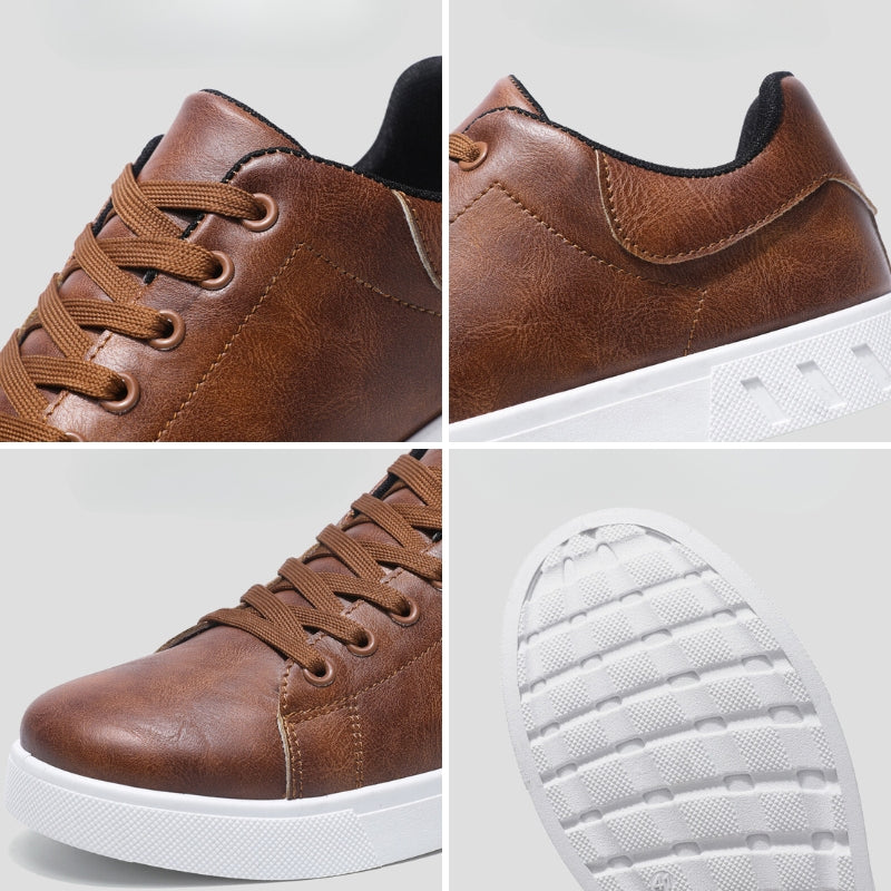 Men's Lace-Up Low-Top Sneakers with Stylish White Sole - Comfortable & Versatile Footwear