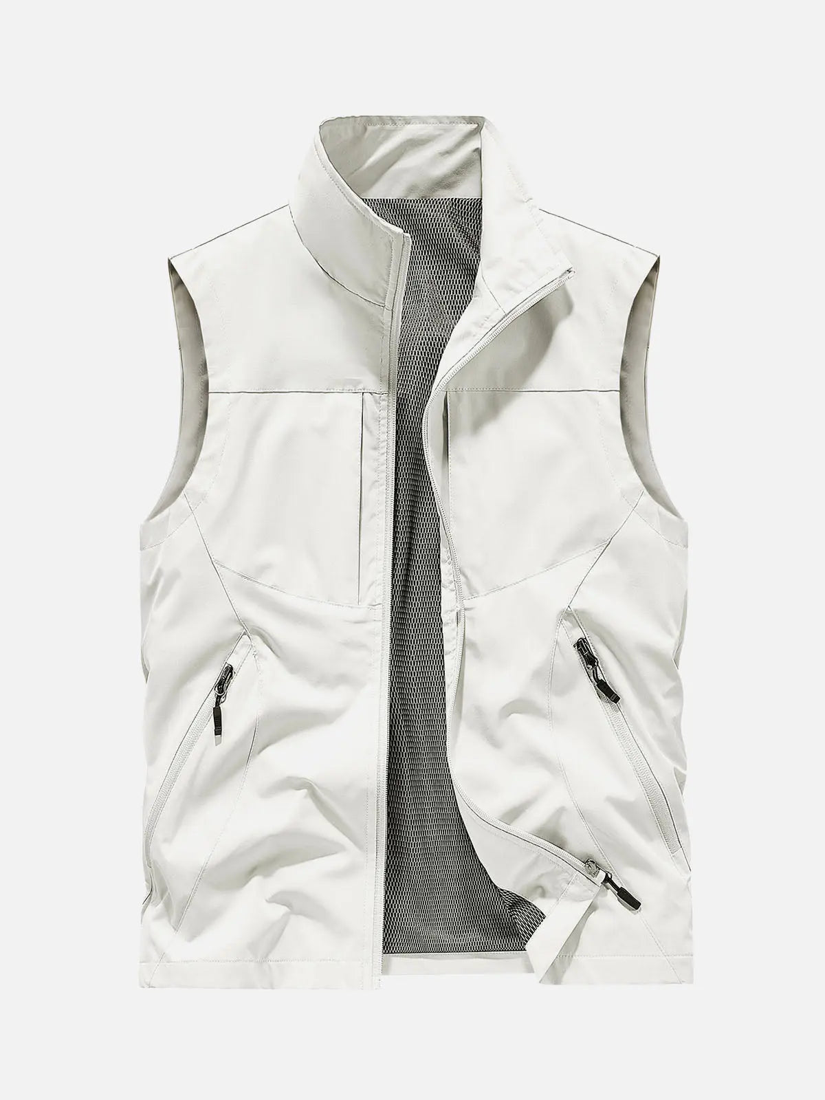 Men's Outdoor Utility Vest with Slanted Side Pockets - Versatile Lightweight Fishing & Hiking Gear