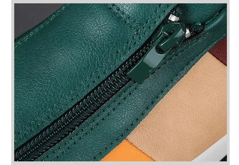 Men's Slip-On Sneakers with Side Zipper | Stylish Multi-Panel Upper for Comfort & Versatility